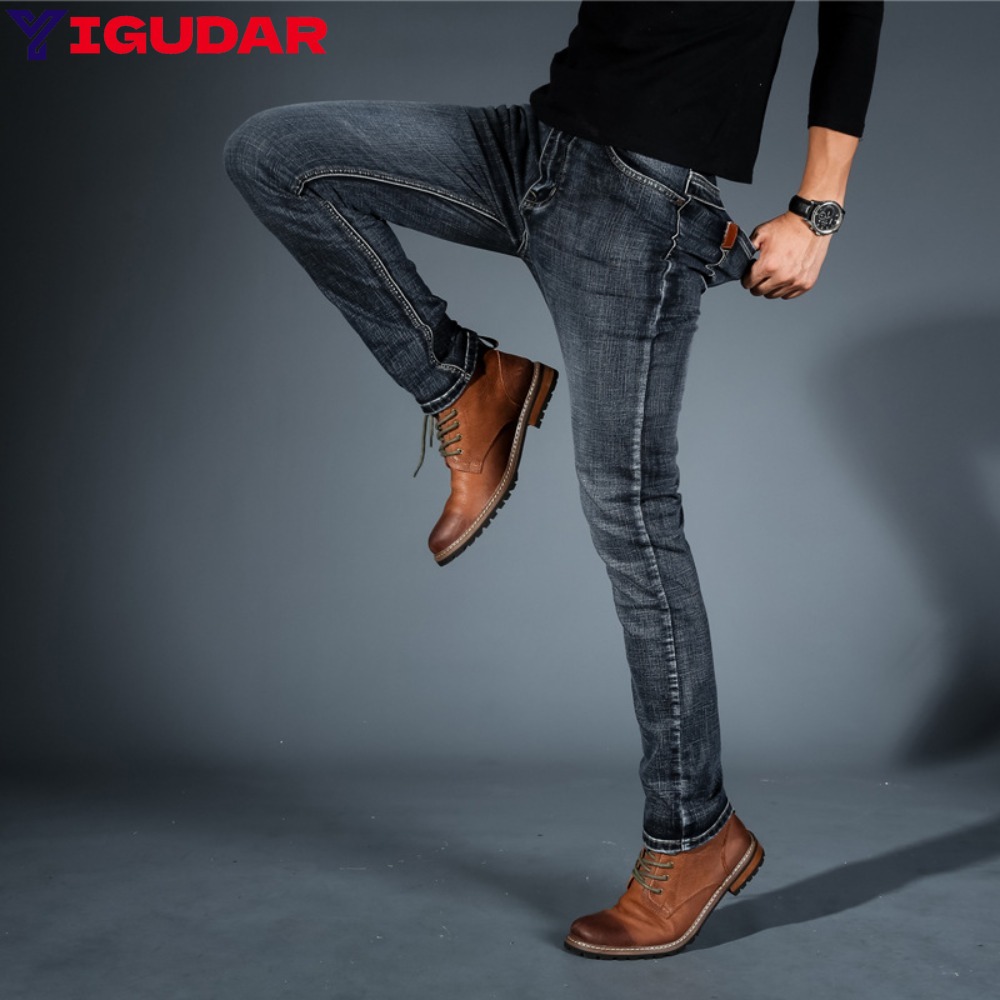Streetwear Brand Denim - موضة الحد الأدنى جينز سترتش رجالي