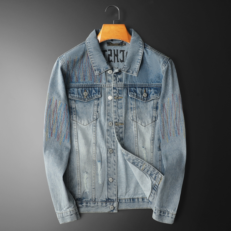 Streetwear Brand Denim - العلامة التجارية خمر غسلها الدنيم سترة