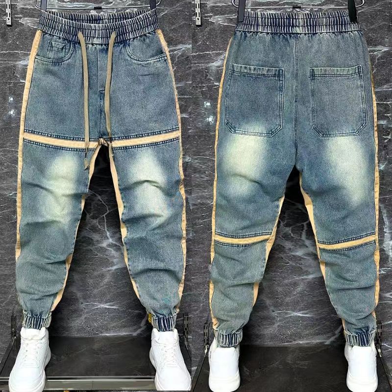 Streetwear Brand Denim - بنطال جينز حريم أزرق للرجال ،