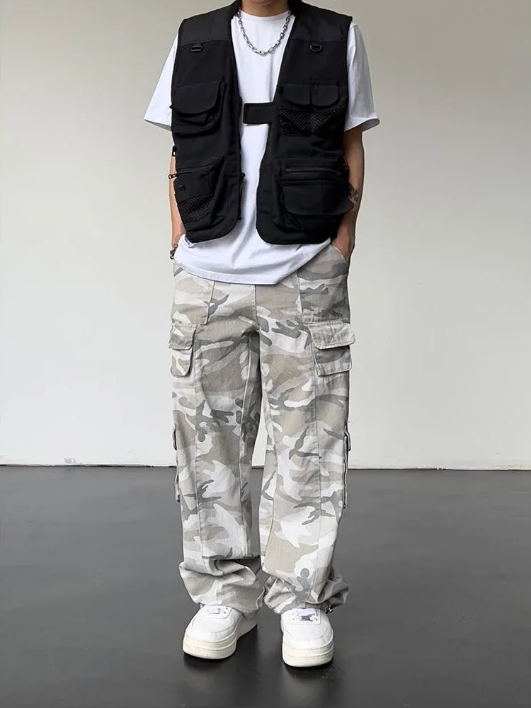 Corteiz Cargo Pant - رمادي الرحلات التمويه مستقيم كامو البضائع