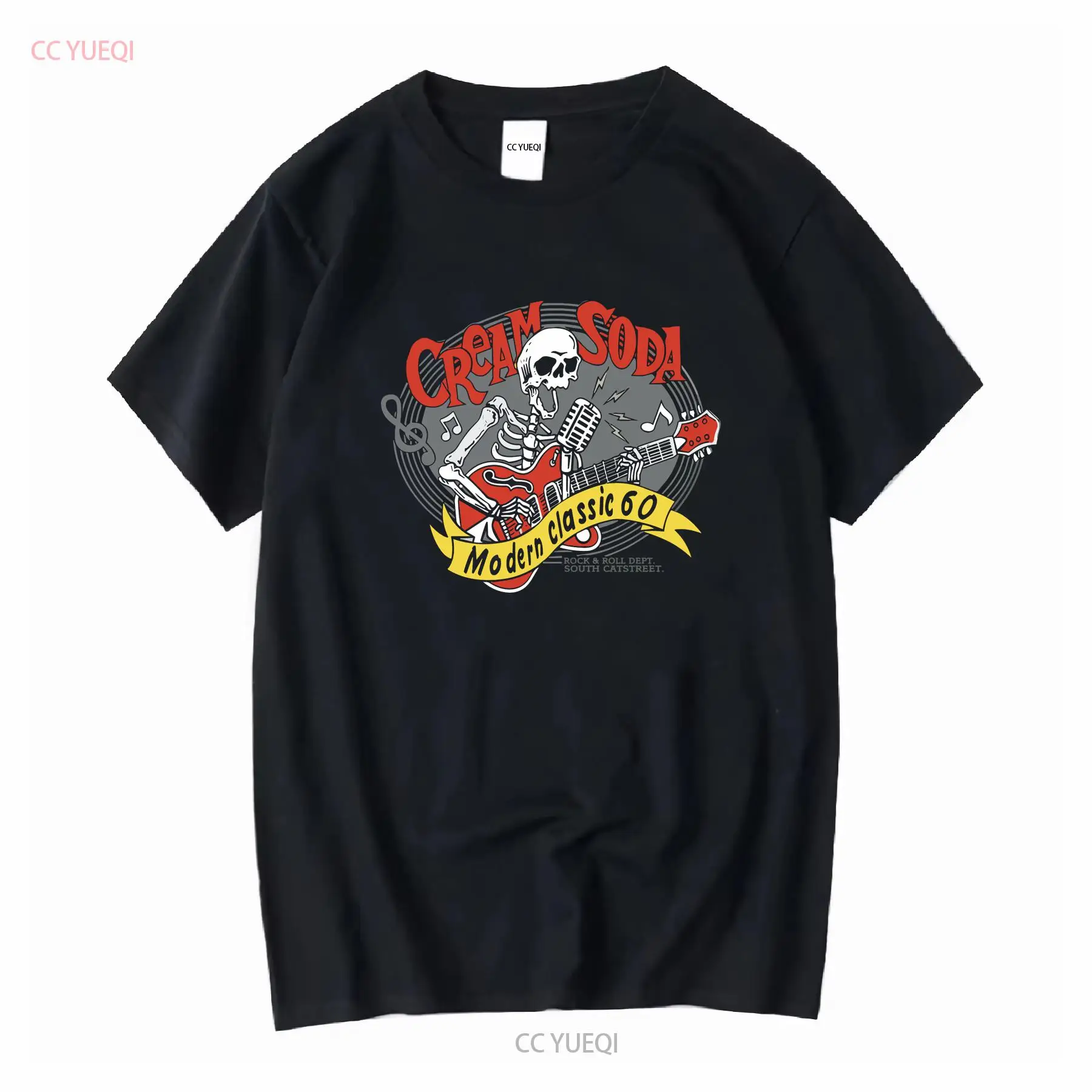 Streetwear Brand Fashion - كريم الصودا روك رول تي شيرت