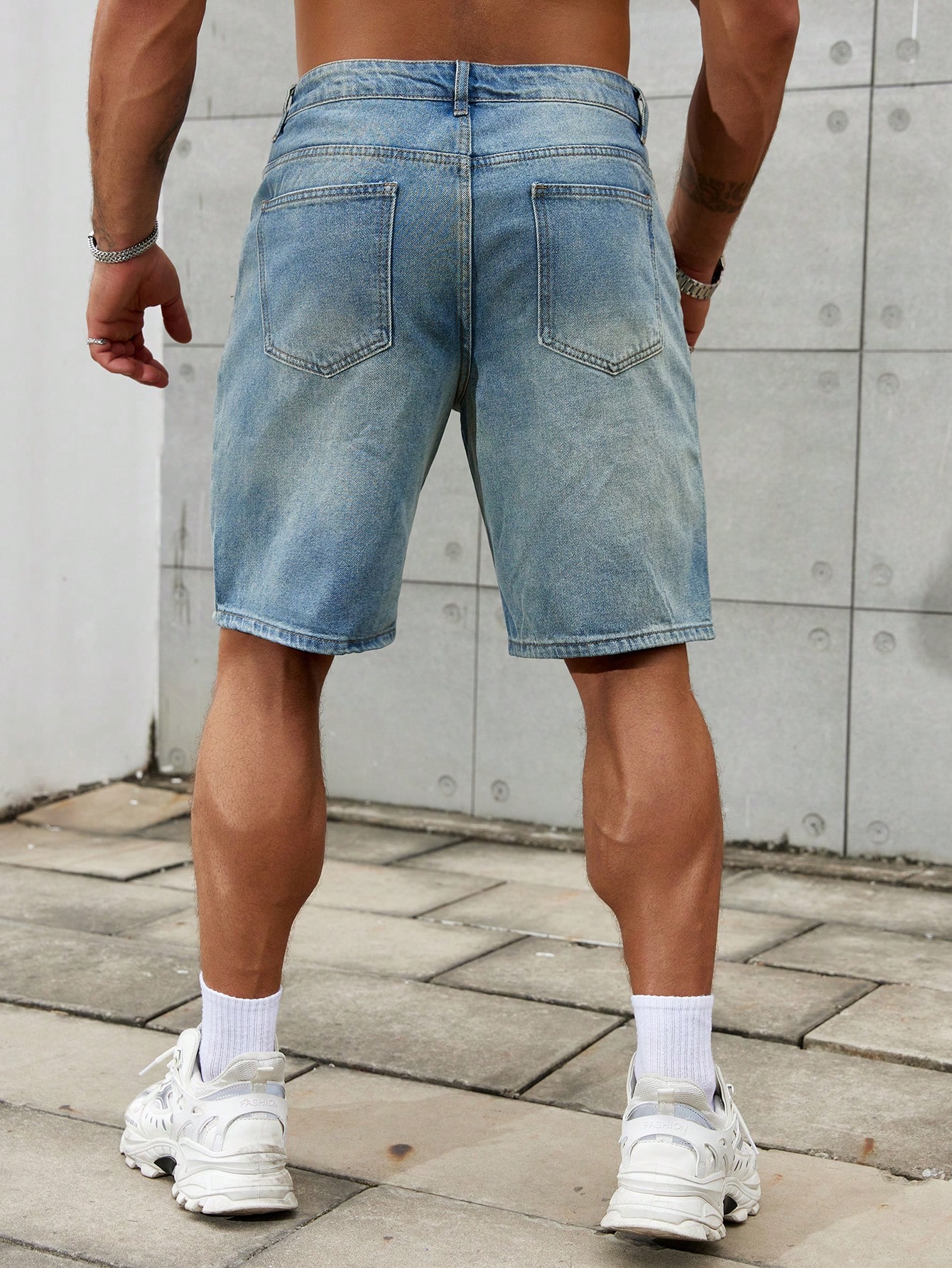جينز قطني قصير ممزق للرجال ، د - مراجعة Streetwear Brand Fashion وسعره
