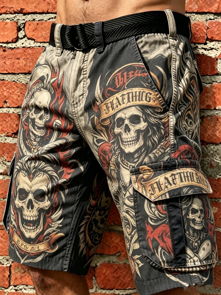 شورت رجالي بنمط روك بانك مع طب - مراجعة Corteiz Cargo Pant وسعره